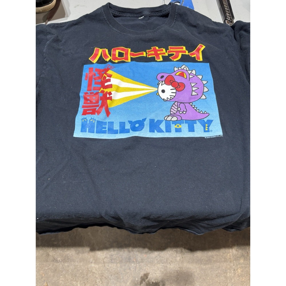 Japanese Sanrio Hello Kitty Godzilla T Shirt Mens Medium Dragon Anime Promo Tee‎